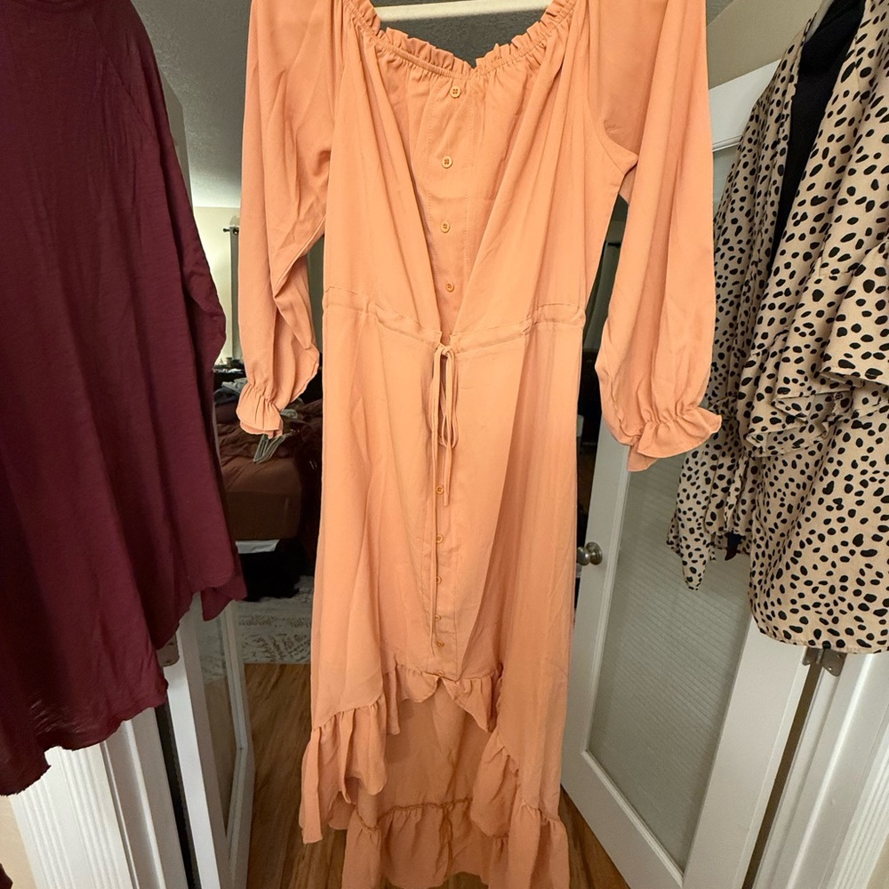 NWOT Peach Off-Shoulder Dress